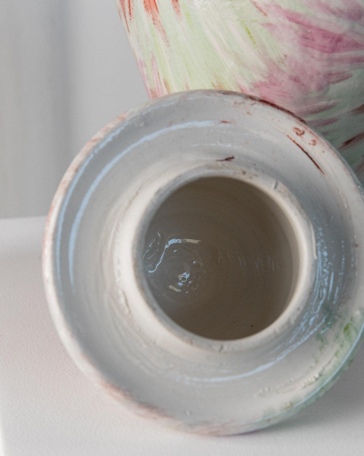 Vintage Vase mit Deckel von Rosso Verde M. Porpora für Italien, groß, glasiert, 1990er