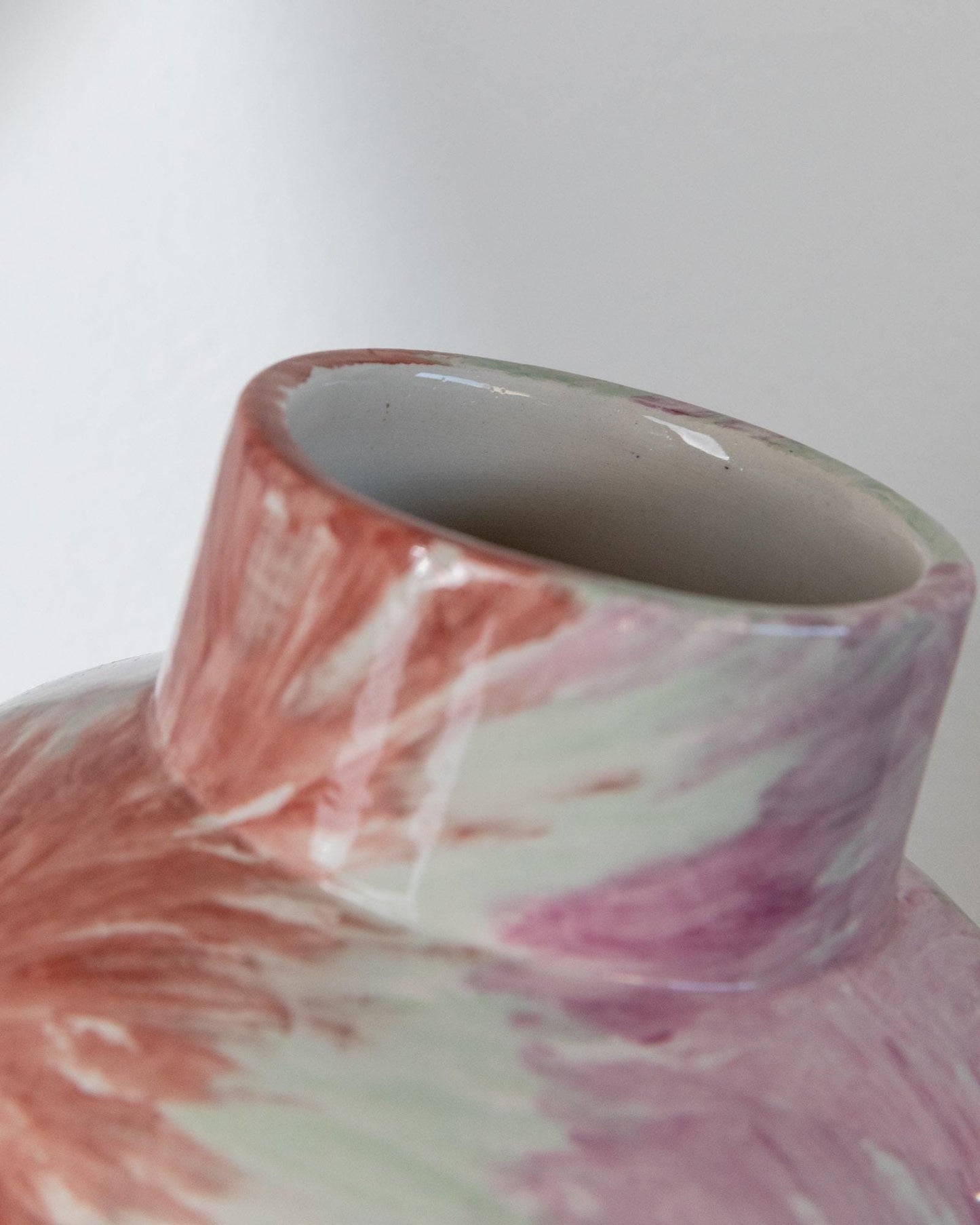 Vintage Vase mit Deckel von Rosso Verde M. Porpora für Italien, groß, glasiert, 1990er