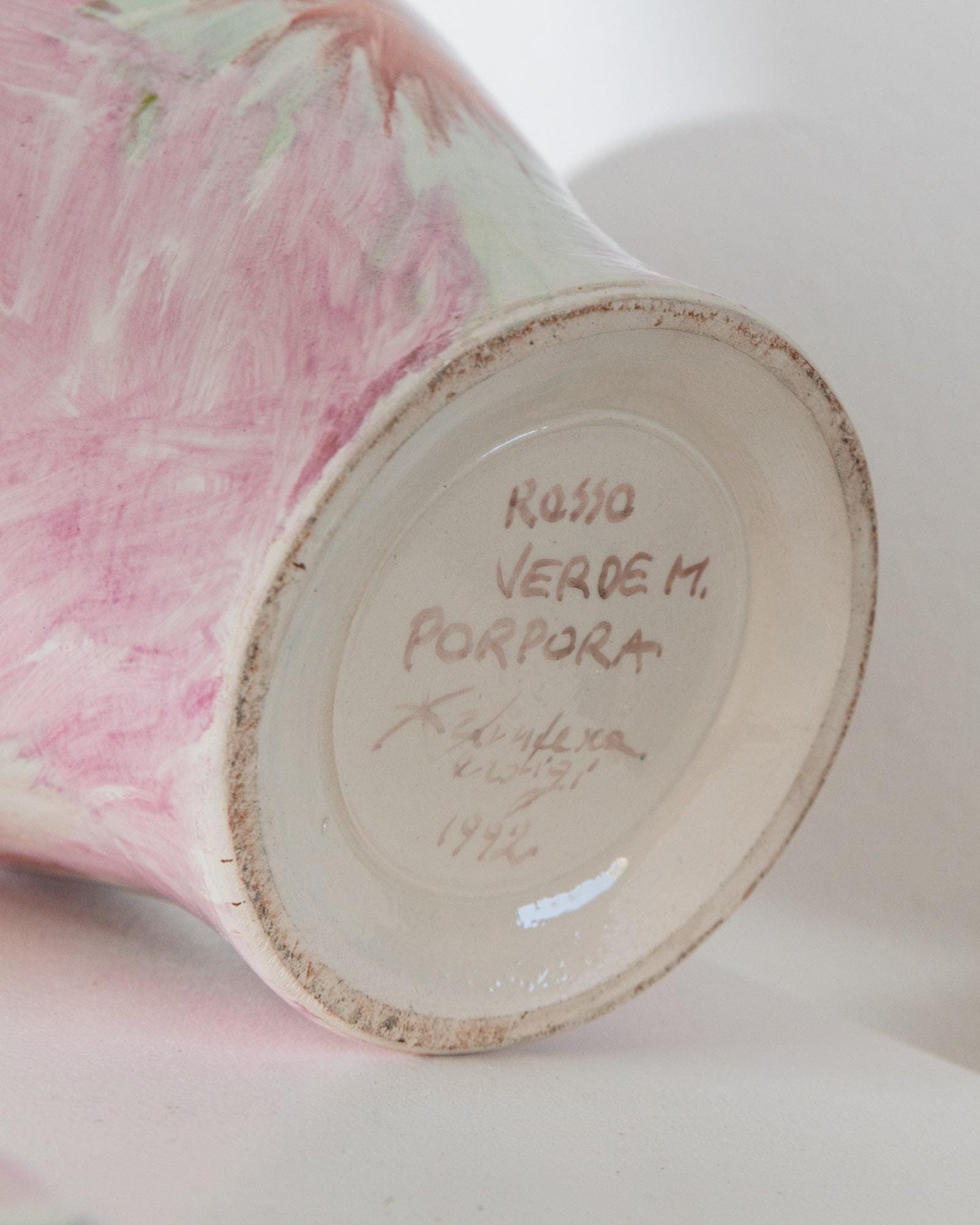 Vintage Vase mit Deckel von Rosso Verde M. Porpora für Italien, groß, glasiert, 1990er