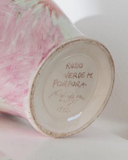 Vintage Vase mit Deckel von Rosso Verde M. Porpora für Italien, groß, glasiert, 1990er