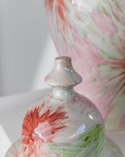 Vintage Vase mit Deckel von Rosso Verde M. Porpora für Italien, groß, glasiert, 1990er