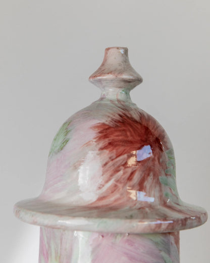 Vintage Vase mit Deckel von Rosso Verde M. Porpora für Italien, groß, glasiert, 1990er