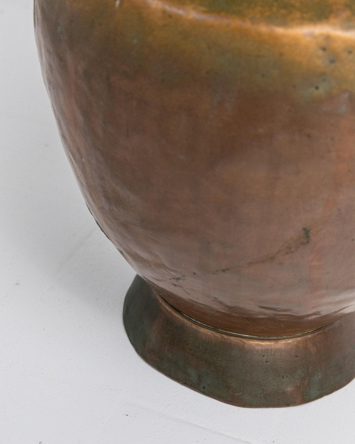 Vintage Metallkrug aus Kupfer und Messing mit Henkel, rustikales Landhausdesign