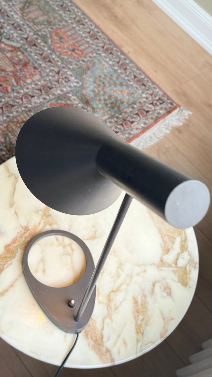 Vintage Tischlampe AJ von Arne Jacobsen für Louis Poulsen Braun Grau