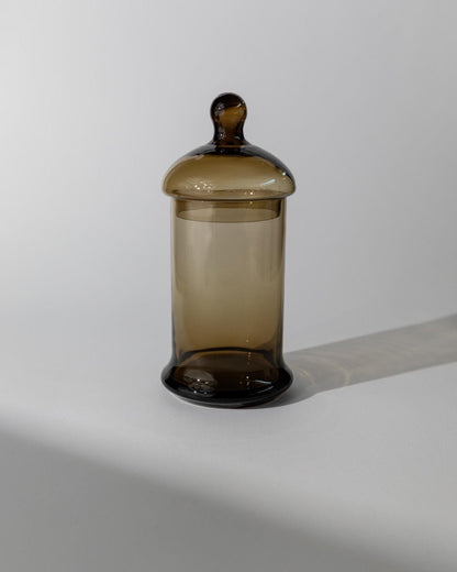 Boîte en verre vintage avec couvercle, design intemporel, Italie années 1970, rétro, idée cadeau