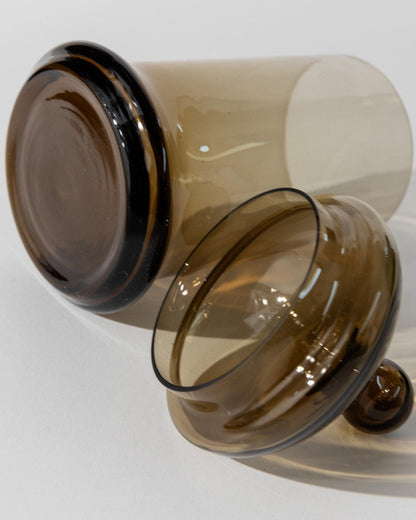 Boîte en verre vintage avec couvercle, design intemporel, Italie années 1970, rétro, idée cadeau