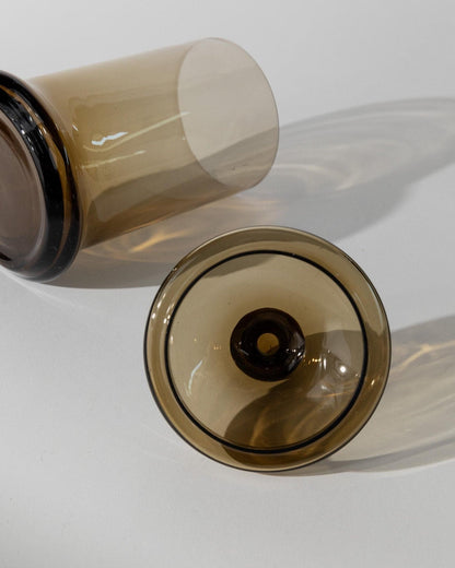 Boîte en verre vintage avec couvercle, design intemporel, Italie années 1970, rétro, idée cadeau