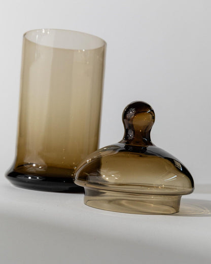 Boîte en verre vintage avec couvercle, design intemporel, Italie années 1970, rétro, idée cadeau