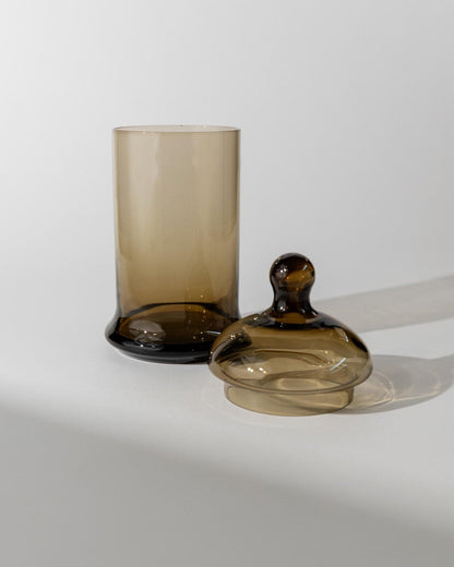 Boîte en verre vintage avec couvercle, design intemporel, Italie années 1970, rétro, idée cadeau