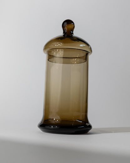 Boîte en verre vintage avec couvercle, design intemporel, Italie années 1970, rétro, idée cadeau