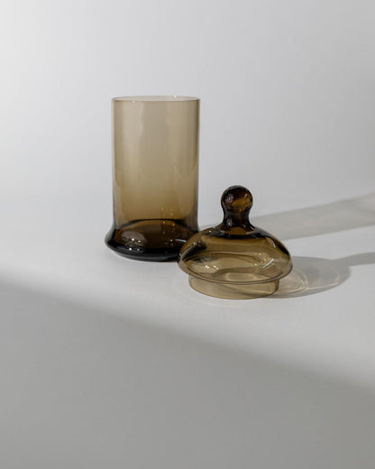 Boîte en verre vintage avec couvercle, design intemporel, Italie années 1970, rétro, idée cadeau