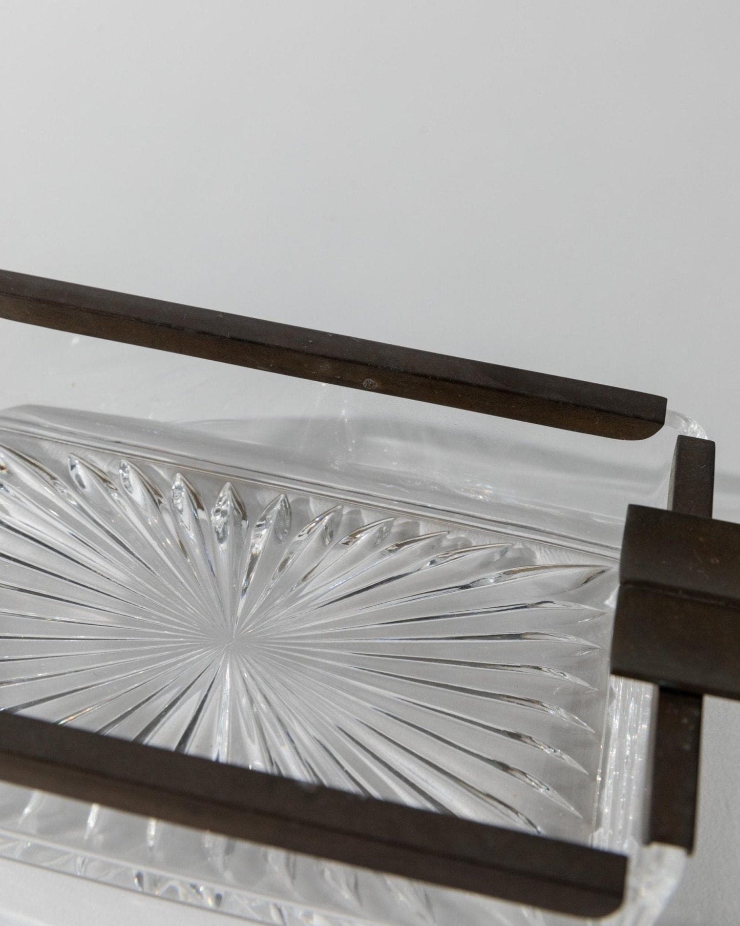 Vintage ashtray glass and metal Italy 1930s