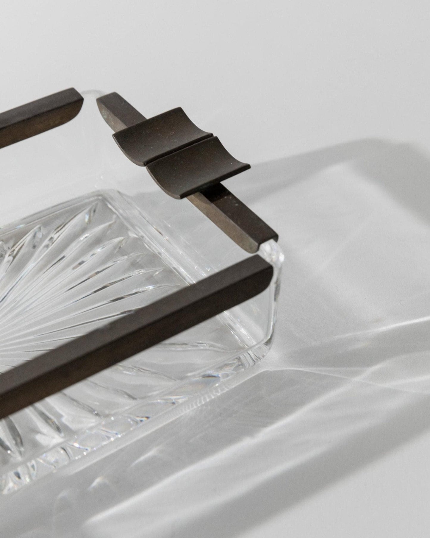 Vintage ashtray glass and metal Italy 1930s