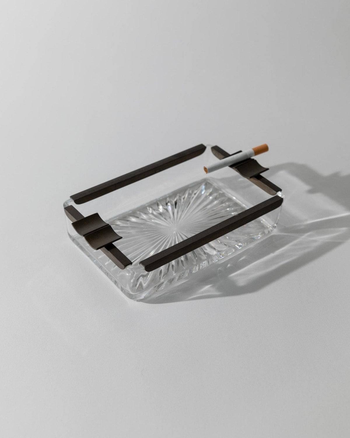 Vintage Aschenbecher Glas und Metall Italien 1930er