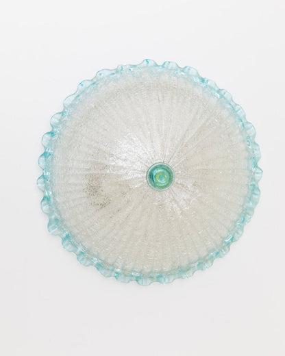 Vintage ceiling lamp Barovier e Toso light blue transparent glass Hollywood Regency