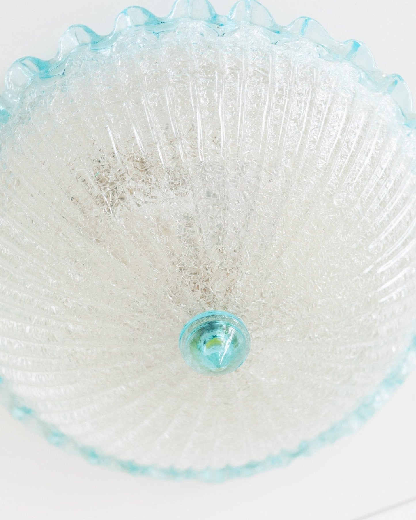 Vintage ceiling lamp Barovier e Toso light blue transparent glass Hollywood Regency