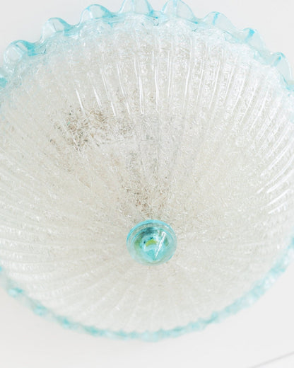 Vintage ceiling lamp Barovier e Toso light blue transparent glass Hollywood Regency