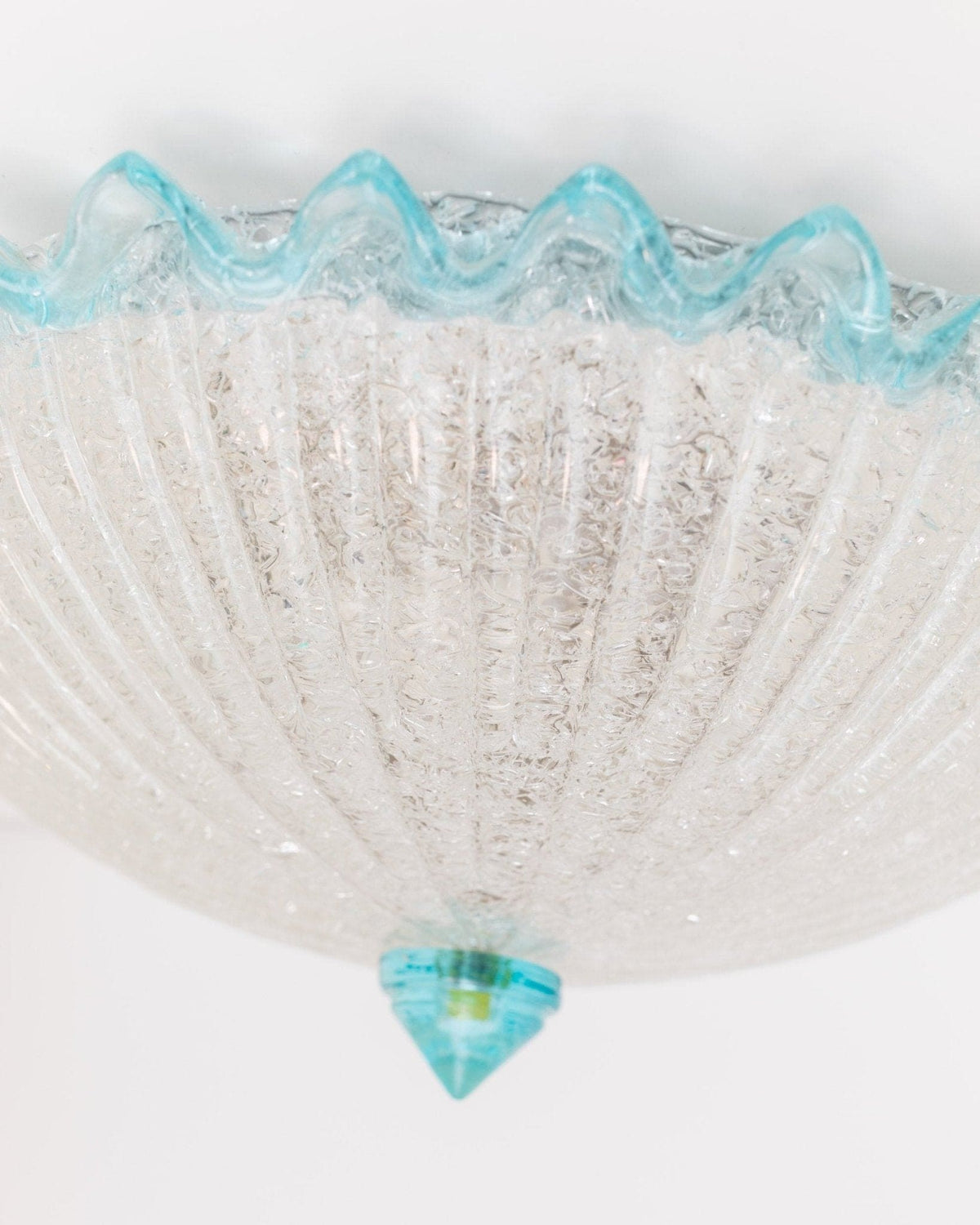 Vintage Deckenlampe Barovier e Toso hellblau transparent Glas Hollywood Regency