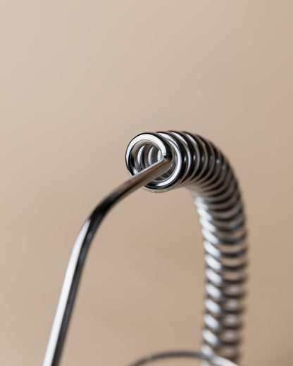 Vintage Flaschenhalter Spirale aus Edelstahl, Space Age Design Italien