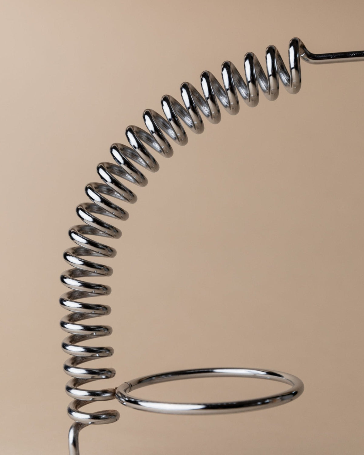 Vintage Flaschenhalter Spirale aus Edelstahl, Space Age Design Italien