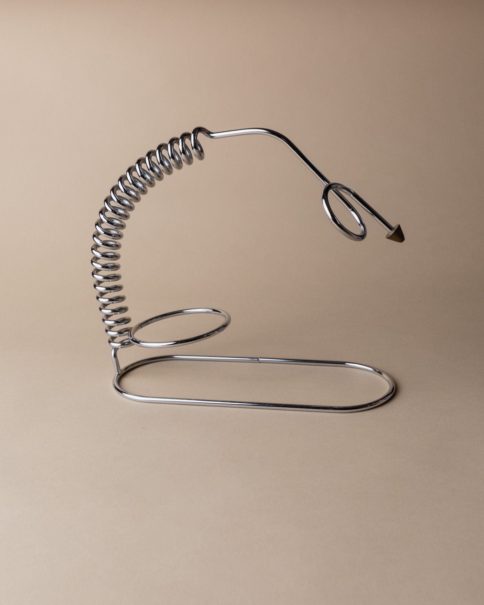 Vintage Flaschenhalter Spirale aus Edelstahl, Space Age Design Italien