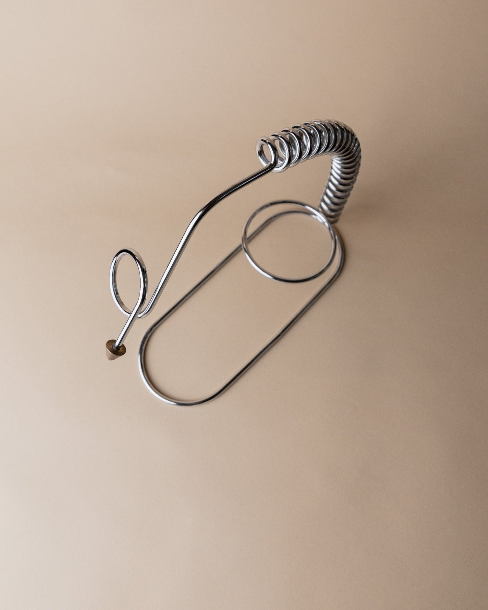 Vintage Flaschenhalter Spirale aus Edelstahl, Space Age Design Italien