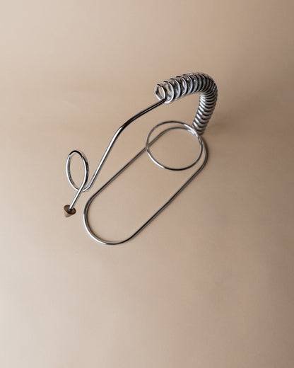 Vintage Flaschenhalter Spirale aus Edelstahl, Space Age Design Italien