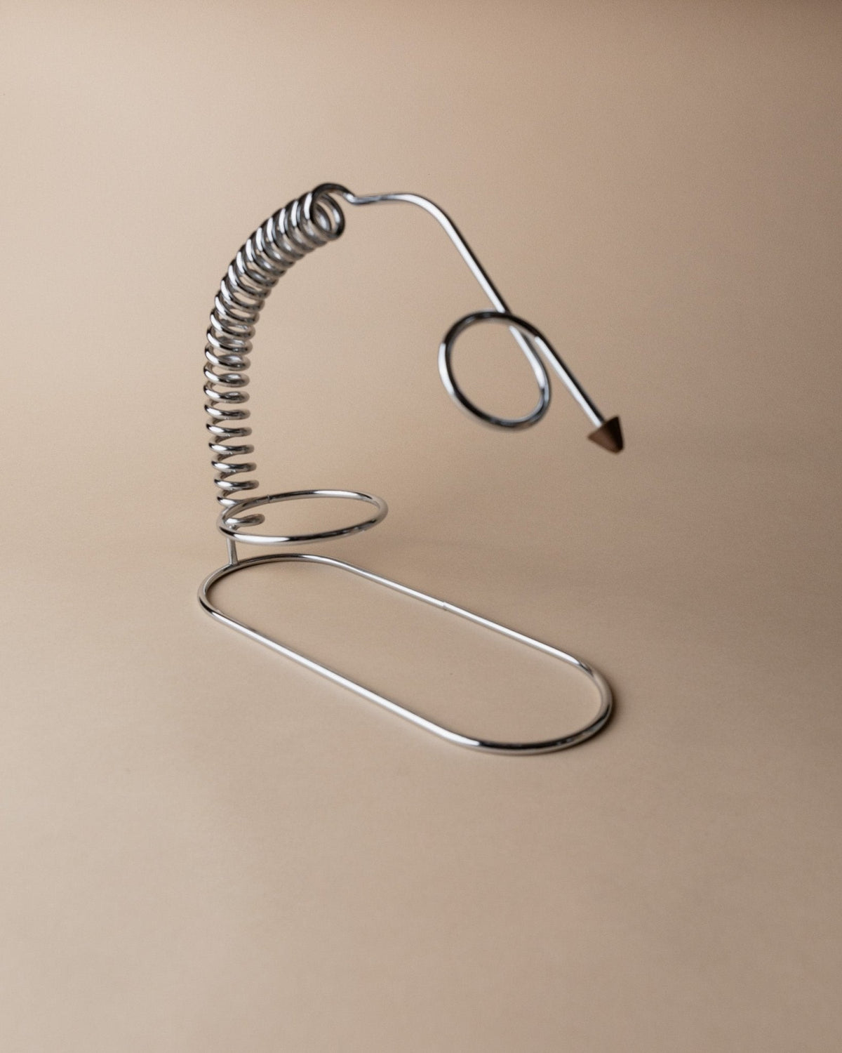 Vintage Flaschenhalter Spirale aus Edelstahl, Space Age Design Italien