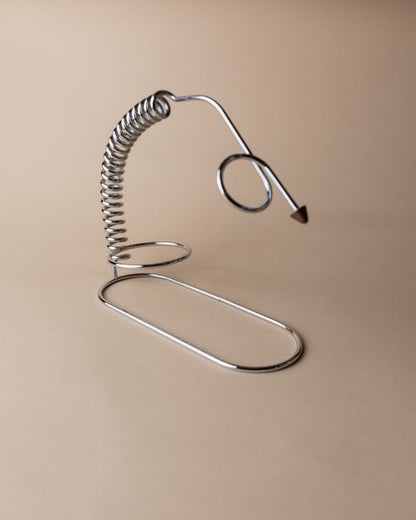 Vintage Flaschenhalter Spirale aus Edelstahl, Space Age Design Italien