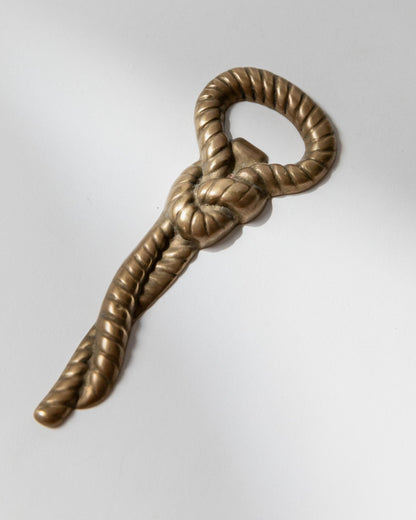 Vintage Flaschenöffner Rope and Knot von Italien 1960er, Messing, zeitloses Design, Geschenkidee