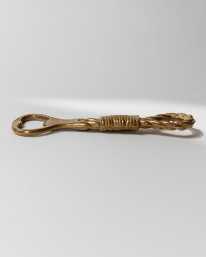 Vintage Flaschenöffner Rope and Loop von Italien 1960er, Messing, zeitloses Design, Geschenkidee