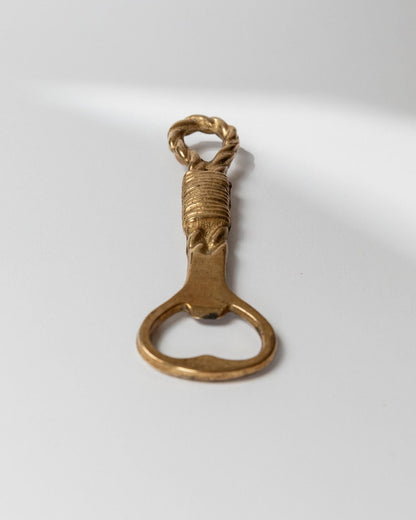 Vintage Flaschenöffner Rope and Loop von Italien 1960er, Messing, zeitloses Design, Geschenkidee