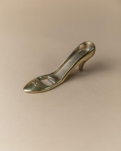 Vintage Flaschenöffner "High Heel" mit Schleife, Messing, Italien 1980er