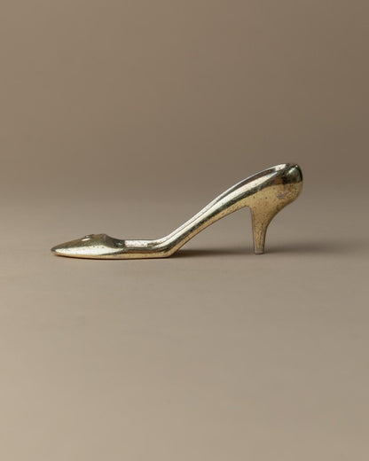 Vintage Flaschenöffner "High Heel" mit Schleife, Messing, Italien 1980er