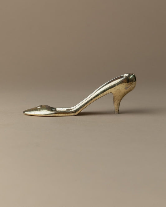 Vintage Flaschenöffner "High Heel" mit Schleife, Messing, Italien 1980er