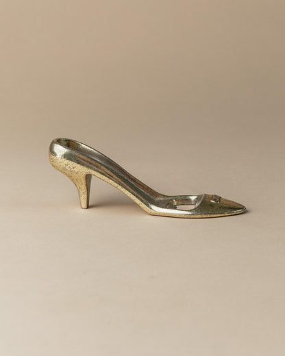 Vintage Flaschenöffner "High Heel" mit Schleife, Messing, Italien 1980er