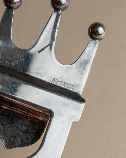 Vintage Flaschenöffner Crown von Italien silberplattiert, retro, elegant, Geschenkidee Weihnachten