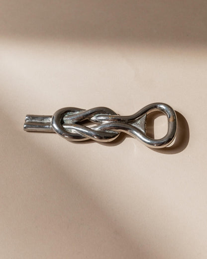 Vintage Flaschenöffner Knotenform, Silber, Italien 1960er