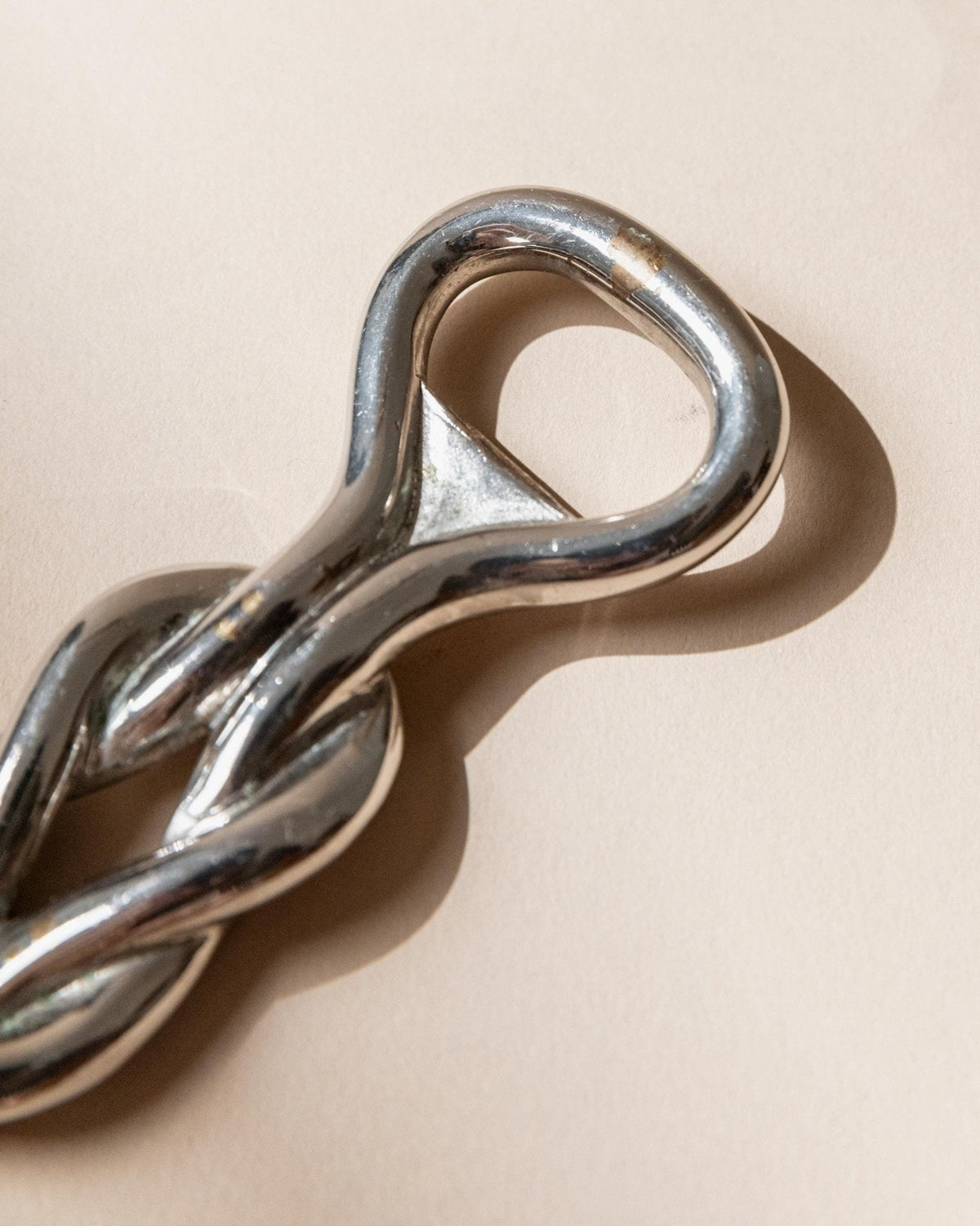 Vintage Flaschenöffner Knotenform, Silber, Italien 1960er