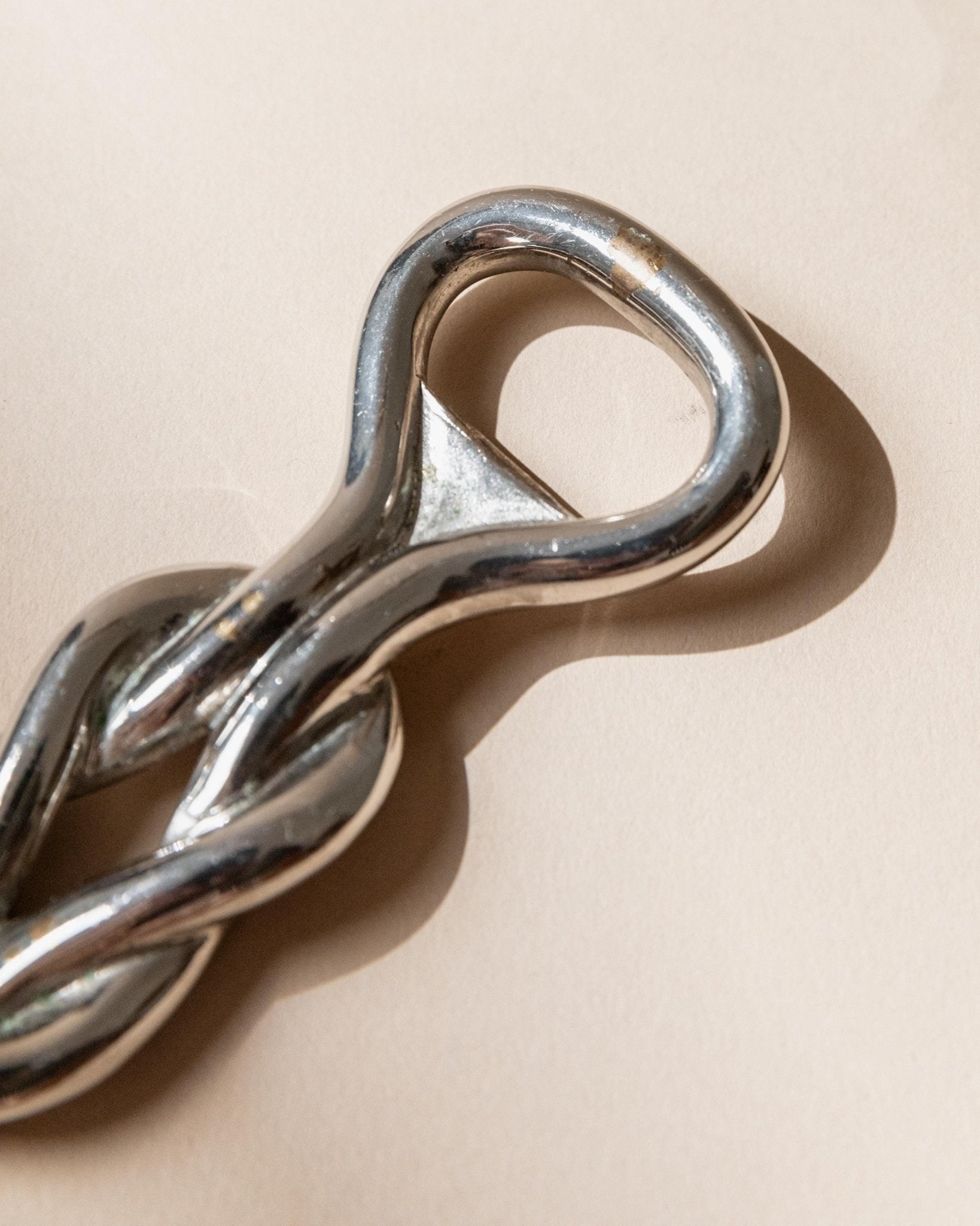 Vintage Flaschenöffner Knotenform, Silber, Italien 1960er