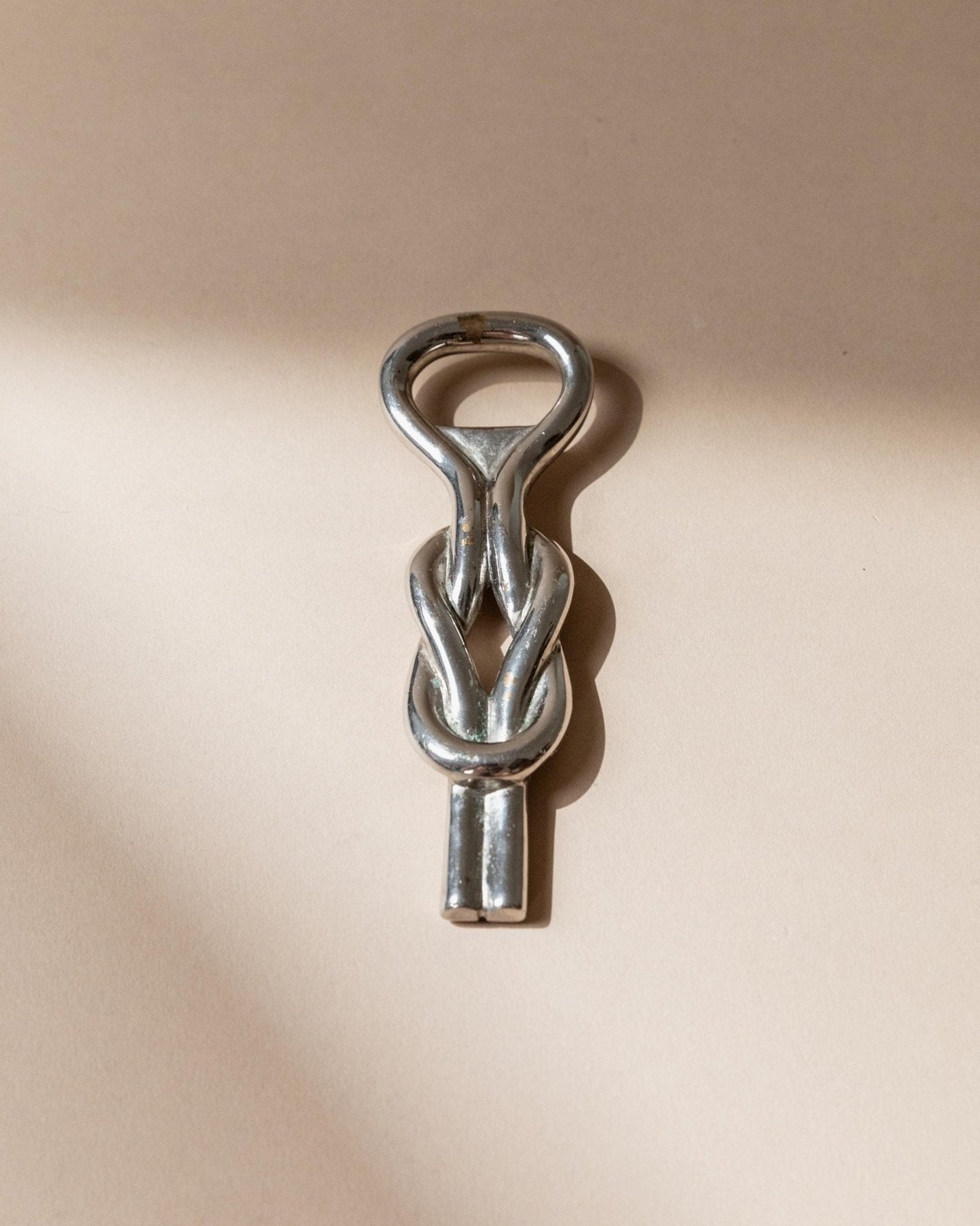 Vintage Flaschenöffner Knotenform, Silber, Italien 1960er