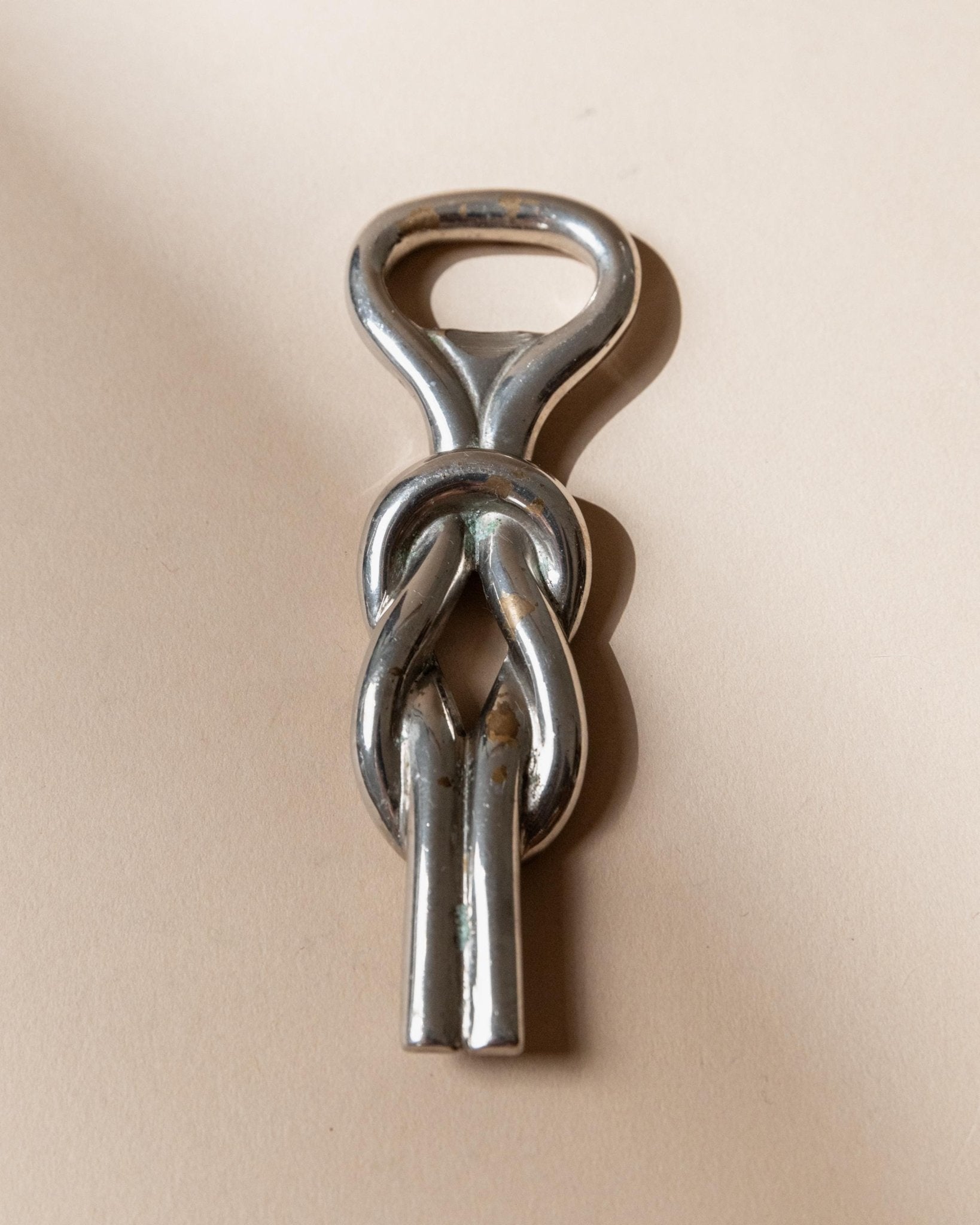Vintage Flaschenöffner Knotenform, Silber, Italien 1960er