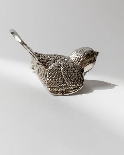 Vintage Flaschenöffner "Spatz" versilbert, Italien 1960er