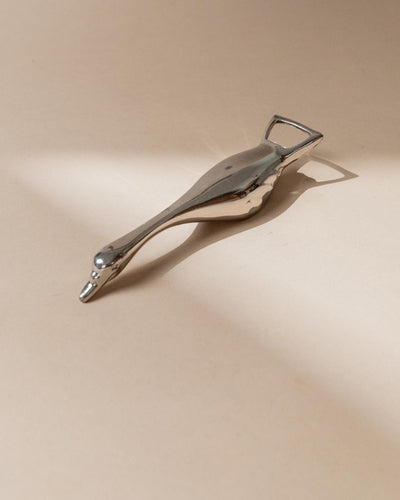 Vintage bottle opener, goose-shaped, silver-plated, from Italy, 1960s, elegant retro