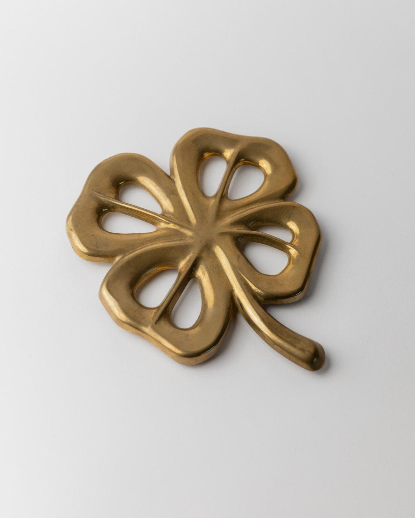 Vintage Untersetzer Blattform Messing Patina 1960er