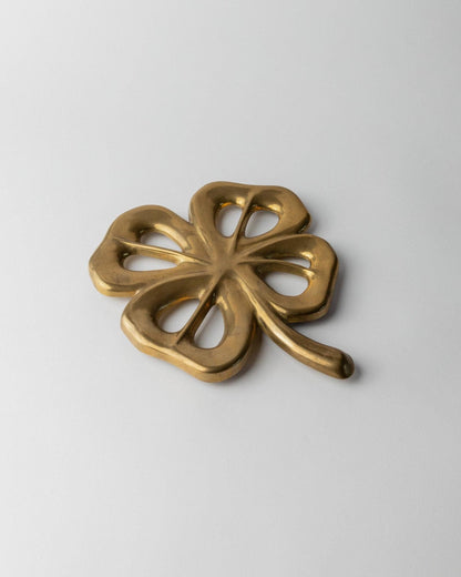 Vintage Untersetzer Blattform Messing Patina 1960er