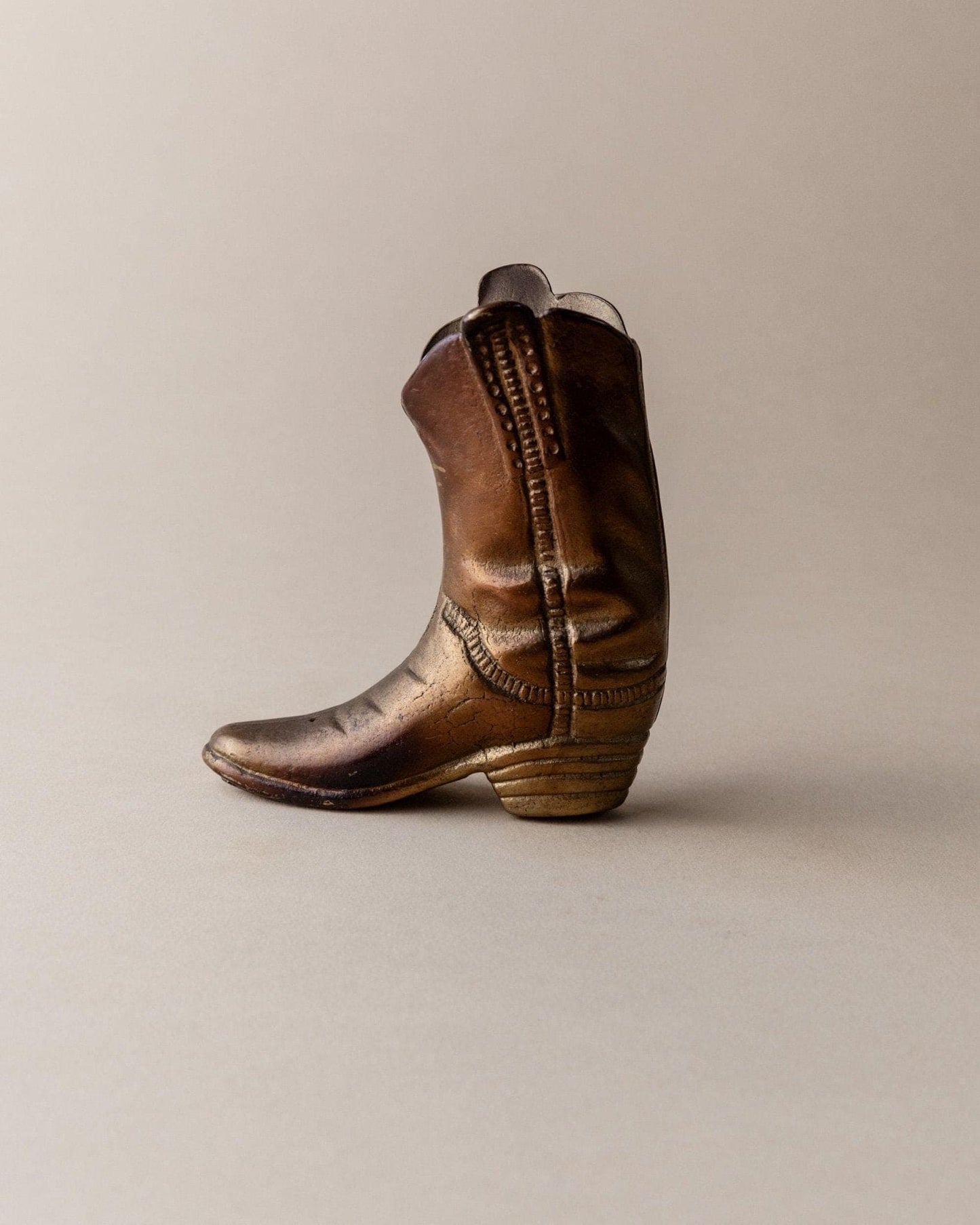 Vintage Cowboy Boot Figurine Brass Table Decoration Italy 1980s