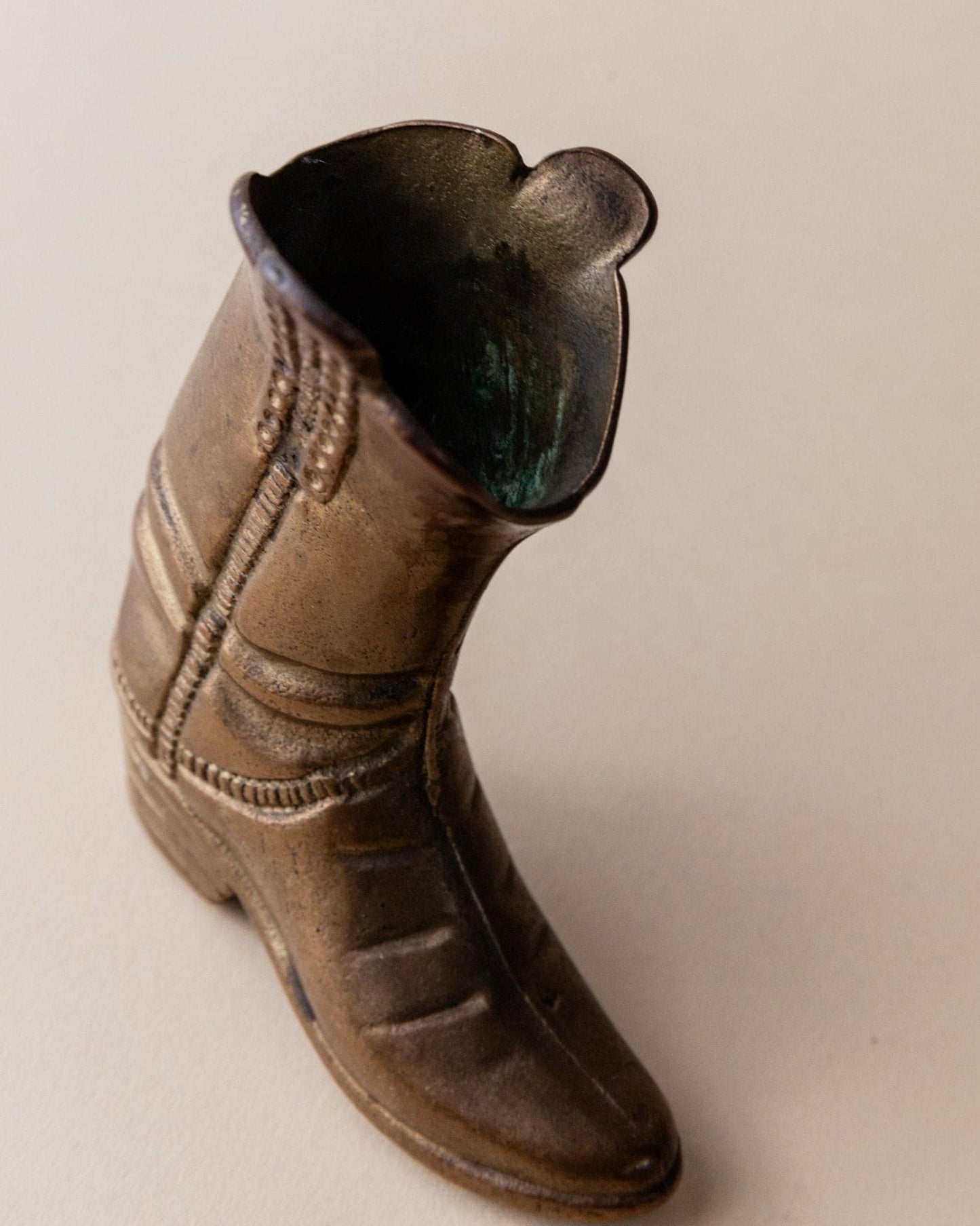 Vintage Cowboy Boot Figurine Brass Table Decoration Italy 1980s