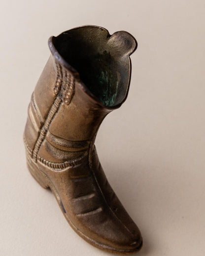 Vintage Cowboy Boot Figurine Brass Table Decoration Italy 1980s