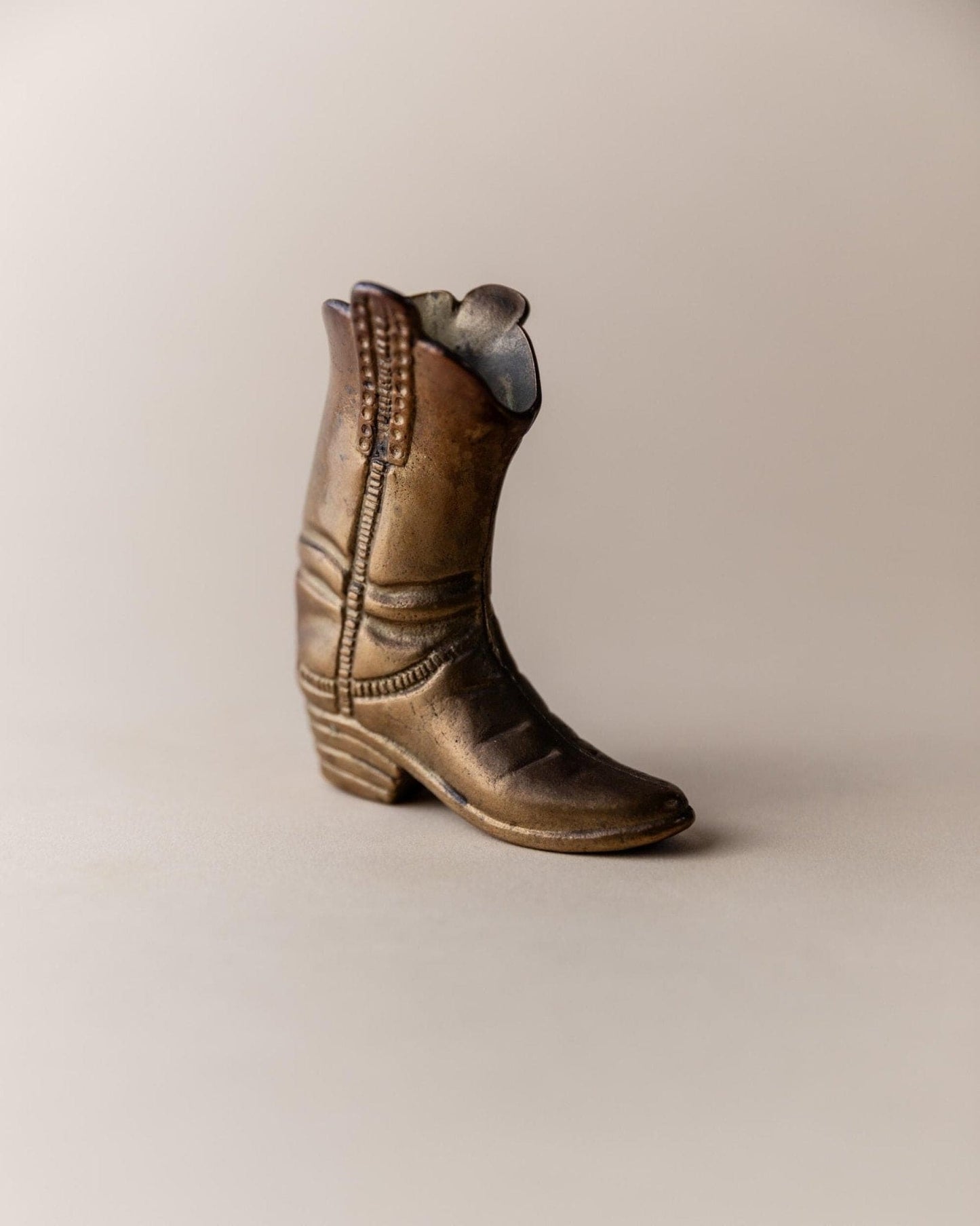 Vintage Cowboy Boot Figurine Brass Table Decoration Italy 1980s